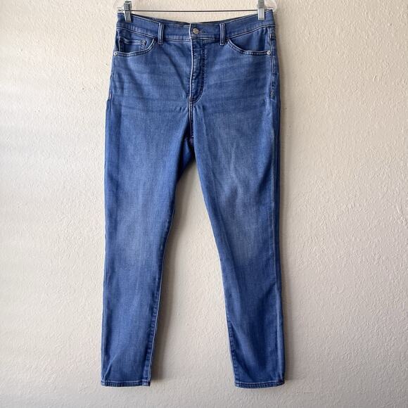 Express Womens Skinny High Rise Blue‎ Jeans Denims Size 12R - Picture 1 of 9